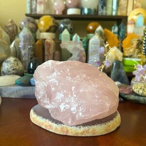 Rose Quartz Raw Crystal | Natural Stone Crystal Quartz Statement Piece